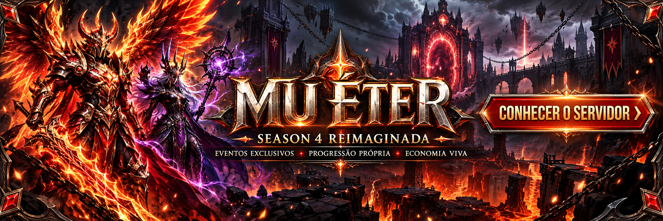 MU Éter — Season 4 reimaginada, com eventos exclusivos, progressão própria e economia viva.